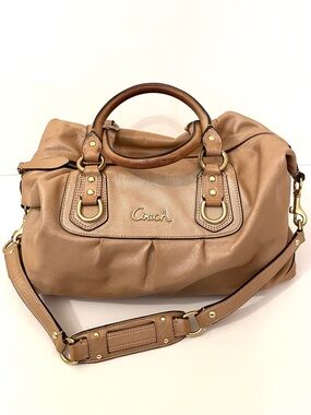 Coach Ashley Metallic Leather Large Satchel F15447